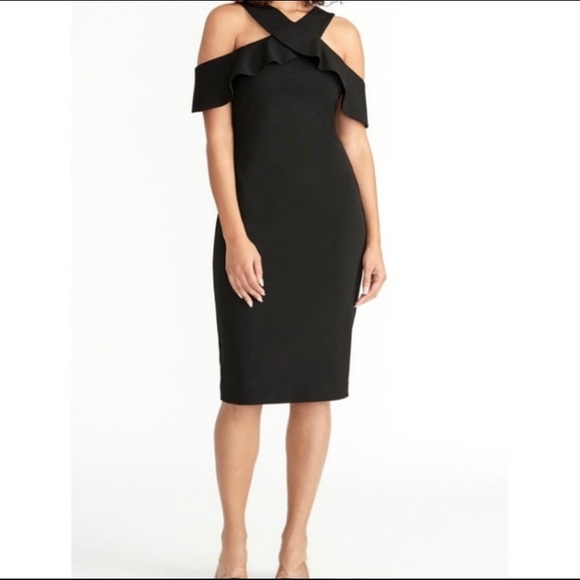 RACHEL Rachel Roy Dresses & Skirts - NWT Rachel Roy black off the shoulder black midi dress